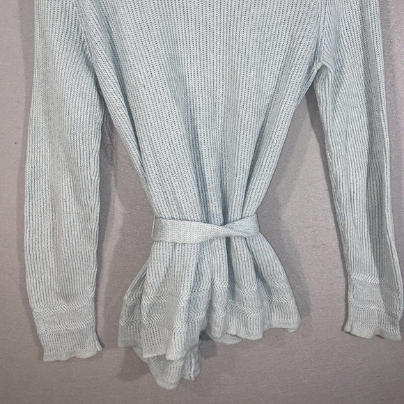 Lauren Ralph Lauren Cardigan Womens Large Blue Linen Blend Long Sleeve Collared - Picture 9 of 14